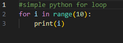 for loop example