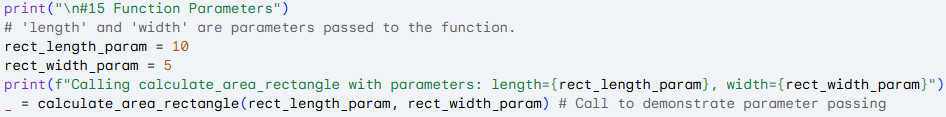 Function with parameters