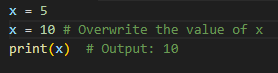 Reassigning Variables