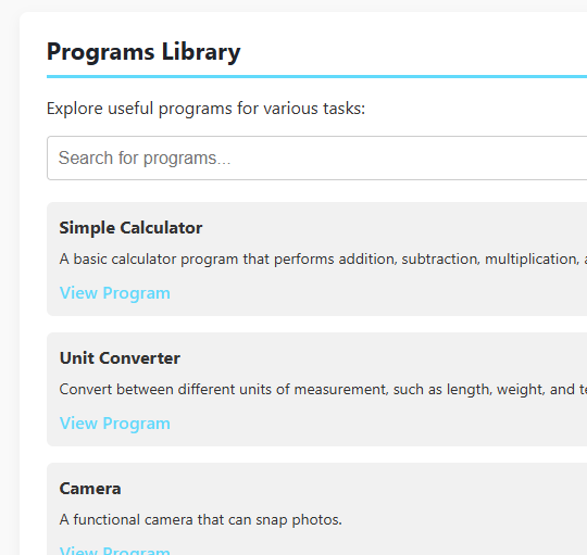 Programs
